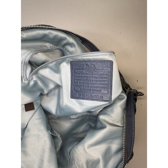 COACH Madison Embossed Leather Python Shoulder Bag Style#: 16349 Blue - Picture 8 of 11